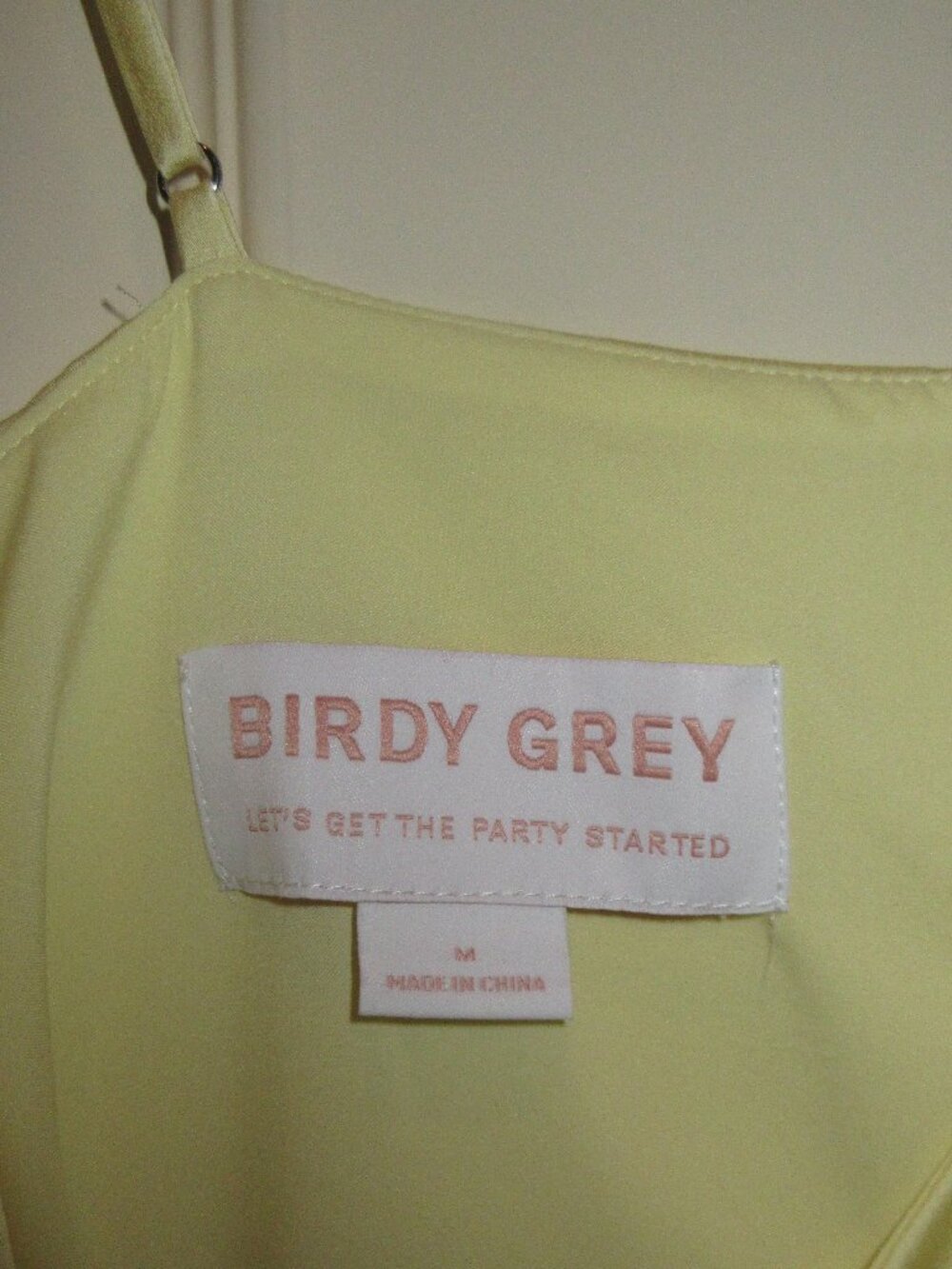 Birdy Grey Theresa Dress | Matte Satin | Lemon Sorbet | Size M